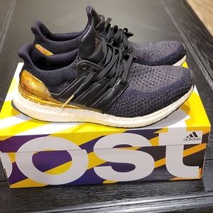 Adidas Ultra boost black and gold 8.5